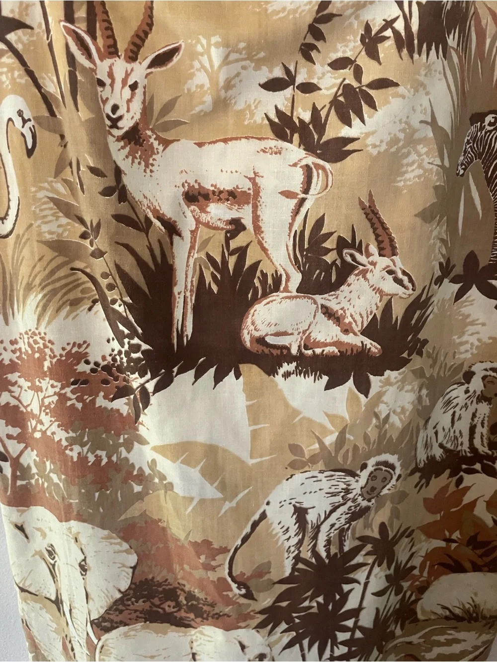 Vintage 1980's Lady Pepperell Safari Flat & Fitted Sheets Queen Muslim Fabric